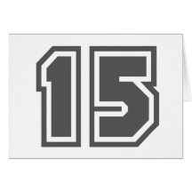 Number 15 greeting cards