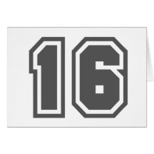 Number 16 greeting card