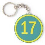 number 17 in a circle keychains