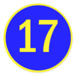 number 17 in a circle stickers