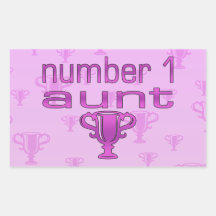 Number 1 Aunt Rectangular Sticker