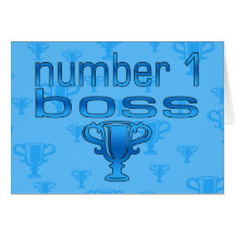 Number 1 Boss in Blue Greeting Card
