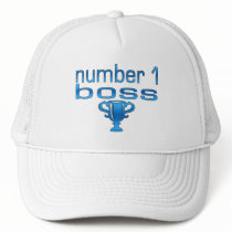 Number 1 Boss in Blue Trucker Hat