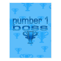 Number 1 Boss in Blue Post Cards