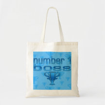 Number 1 Boss in Blue Tote Bags