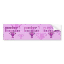 Number 1 Boss in Pink Bumper Sticker