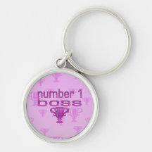 Number 1 Boss in Pink Keychain