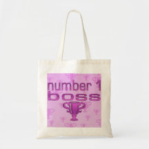 Number 1 Boss in Pink Tote Bags