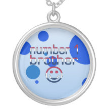 Number 1 Brother in American Flag Colours Pendants