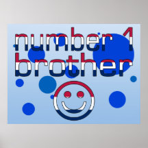 Number 1 Brother in American Flag Colours Posters