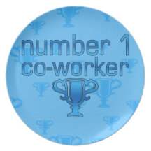 Number 1 Co-Worker in Blue Party Plates