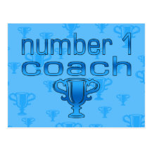 Number 1 Coach in Blue Postcards