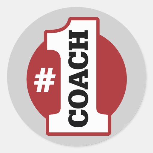 Number 1 Coach Round Sticker Zazzle