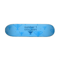 Number 1 Cousin in Blue Custom Skate Board