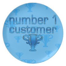 Number 1 Customer in Blue Party Plates