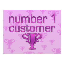 Number 1 Customer in Pink Post Cards