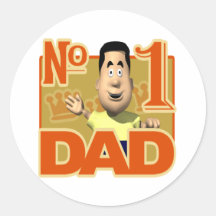 Number 1 Dad Round Sticker