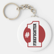 Number 1 Firefighter Key Chains