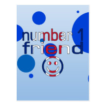 Number 1 Friend in British Flag Colours for Boys Postcards
