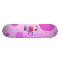 Number 1 Friend in British Flag Colours for Girls Skate Board Decks