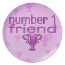 Number 1 Friend in Pink Party Plate