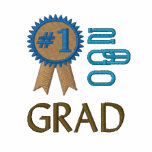 Number 1 Grad Graduation  Embroidered Polo Shirt