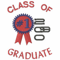 Number 1 Grad Graduation  Embroidered