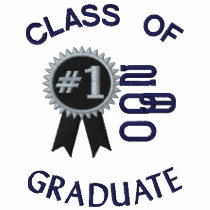 Number 1 Grad Graduation  Embroidered