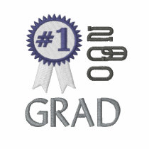 Number 1 Grad Graduation  Embroidered Polo Shirt