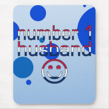 Number 1 Husband in American Flag Colours Mousepad