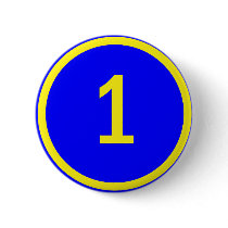 number 1 in a circle pinback buttons