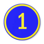 number 1 in a circle magnets