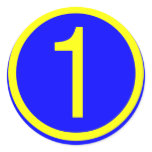 number 1 in a circle round stickers