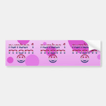 Number 1 Mom in American Flag Colours Bumper Stickers