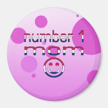 Number 1 Mom in American Flag Colours Magnet