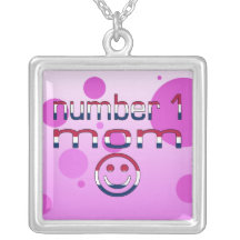 Number 1 Mom in American Flag Colours Custom Jewelry