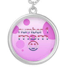 Number 1 Mom in American Flag Colours Custom Jewelry