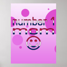 Number 1 Mom in American Flag Colours Posters