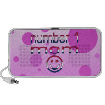 Number 1 Mom in American Flag Colours Travelling Speaker