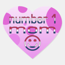 Number 1 Mom in American Flag Colours Sticker
