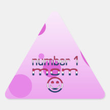 Number 1 Mom in American Flag Colours Stickers