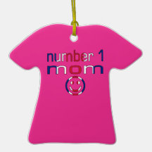 Number 1 Mom ( Mom's Birthday & Mother's Day ) Christmas Tree Ornament
