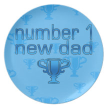 Number 1 New Dad Dinner Plates