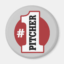 Number 1 Pitcher Refrigerator Magnets