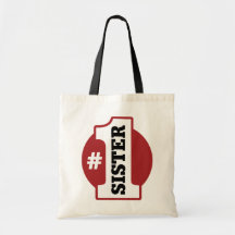 Number 1 Sister Canvas Bag