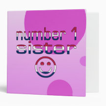 Number 1 Sister in American Flag Colours Binder