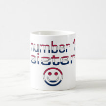 Number 1 Sister in American Flag Colours Mugs