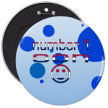 Number 1 Son in American Flag Colours Pin