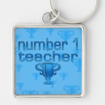 Number 1 Teacher in Blue Keychain