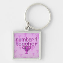 Number 1 Teacher in Pink Key Chain